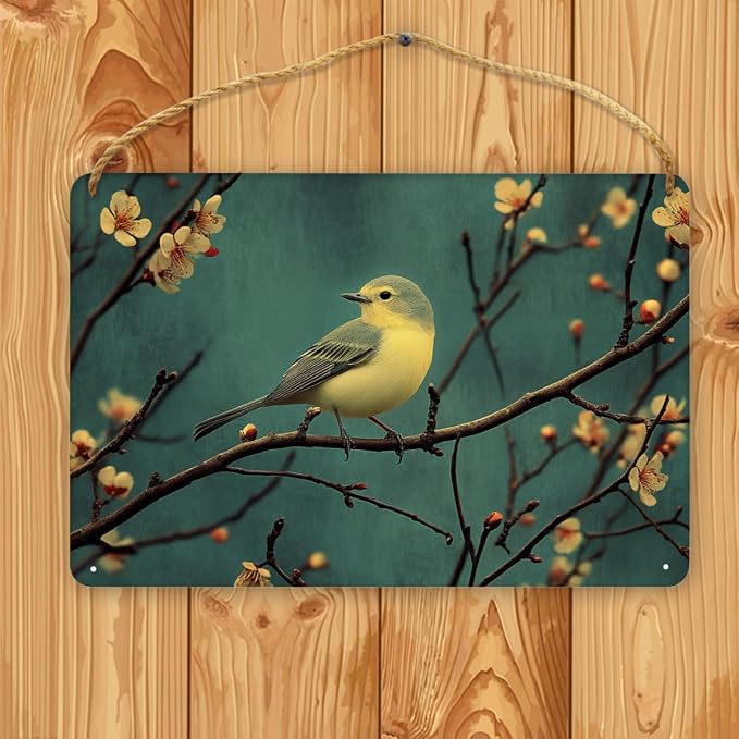 Retro Bird Wooden Art, Vintage Nature-Inspired 12x8 Inch Wall Decors, Perfect for Nature Fans & Nostalgic Home Aesthetics