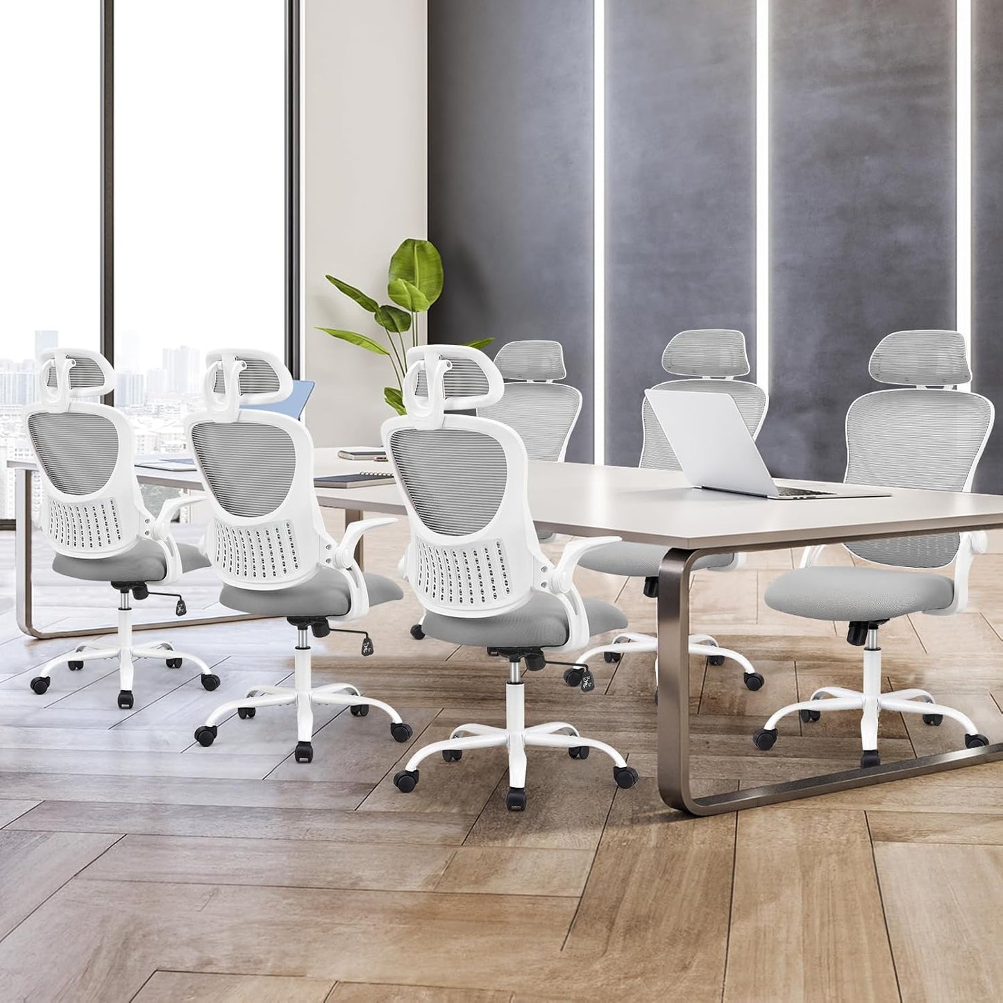 Sweetcrispy High-Back Executive Chair - Adjustable Mesh Headrest & Lumbar Support | Comfortable for Home Office & Study