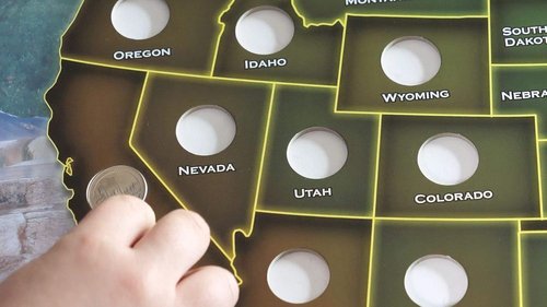 First Commemorative Mint State Quarter Collection - Deluxe Book Folder Map for Collectors