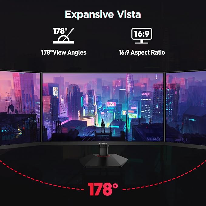 KOORUI Gaming Monitor, 27" Fast IPS Computer Monitor, 320Hz QHD HDR400 Display, PIP/PBP Mode 1ms PC Screen, 98% DCI-P3 Color Gamut, Adaptive Sync, VESA Mountable, HDMI 2.0, DP 1.4, G2721E