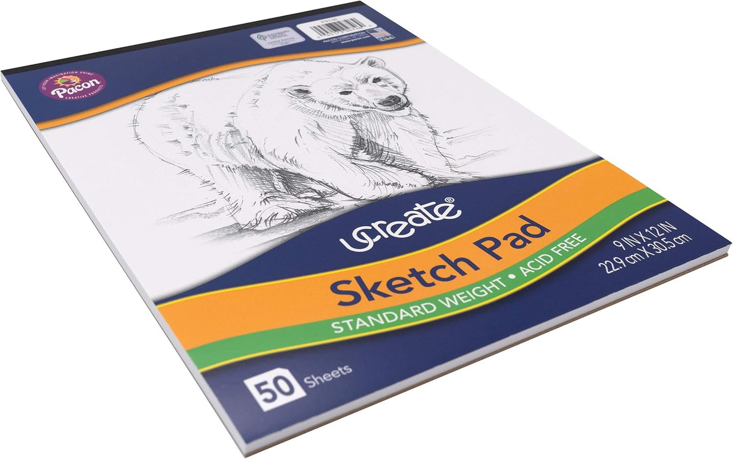 UCreate Art Paper Set - 4 Pads of White Drawing & Sketch Paper | 9" x 12" for Markers & Paint