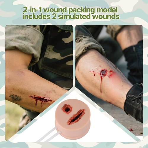 Skiennix 2-in-1 Wound Packing Trainer - Realistic Silicone Simulator for Hemorrhage Control | Stop The Bleed Training