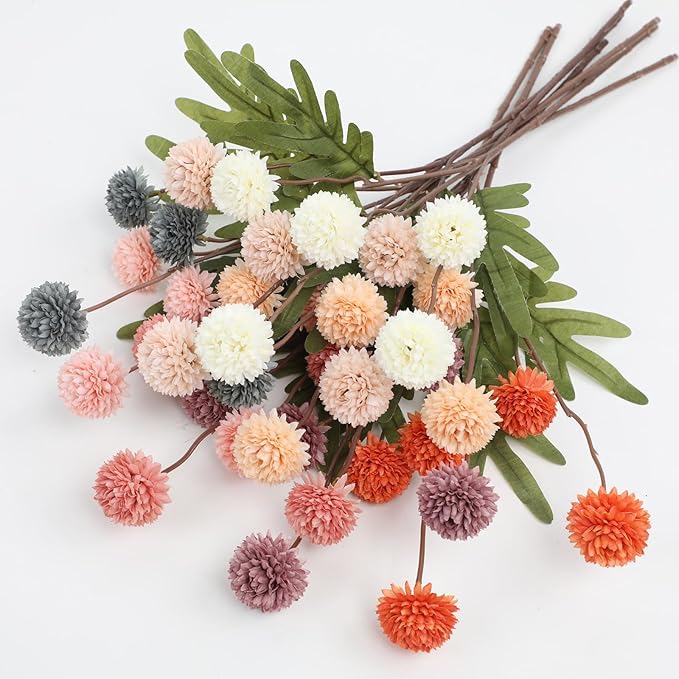 Artificial Hydrangea Flowers Fake Hydrangeas Faux Flowers Bouquet Artificial Plants for Wedding Home Office Decor Excluding vases-（Bright Red 10 PCS）