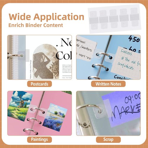 Clear Binder Hole Reinforcement Stickers by [Brand Name] - 500PCS Self-Adhesive Labels for Scrapbooking & Office Use
