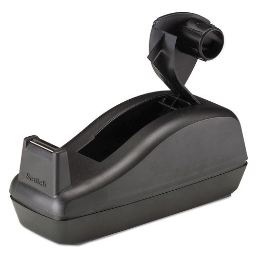 Scotch Deluxe Tape Dispenser - Black Metal & Plastic for 1 Inch Core Tapes | Stylish & Durable Design