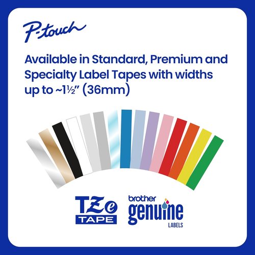 Brother Genuine P-Touch TZe Black Print on Clear Label Tape - Laminated, 1/4in x 26.2ft, Durable & Water-Resistant