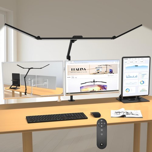 Skiennix 3000 Lumen Ultra Bright Desk Lamp - 36W Dimmable LED Light Bar with Clamp | 47-Inch for Home Office