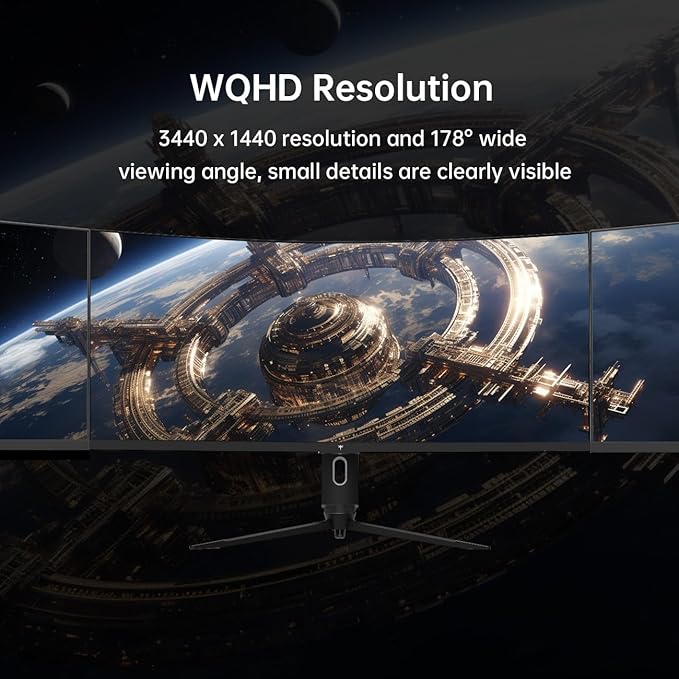 KTC 34 Inch Ultrawide Monitor, 180Hz WQHD 3440X1440 Curved Gaming Monitor, 1500R PC Monitor, HDR, FreeSync & G-Sync, HDMI, DisplayPort, VESA, Tilt Swivel Height Pivot Adjustment, H34S18S