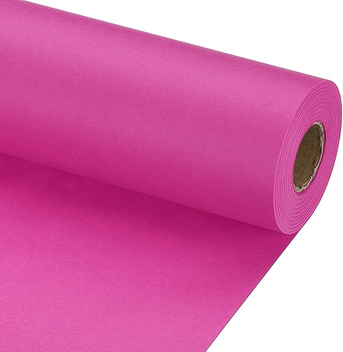 PATIKIL Wrapping Paper, 20" x 700"(59') 70 GSM Craft Paper Roll Kraft Packing Paper for Poster Bulletin Board, Gift Wrapping, Rose Pink