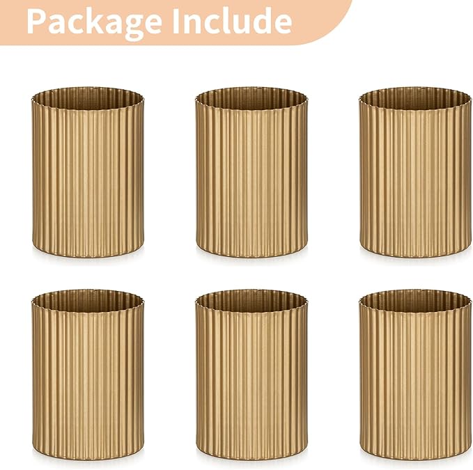 NUPTIO Gold Flower Vases for Centerpieces: 6 Pcs 5.1 inch Metal Flower Vase Flowers Stand Wedding Centerpieces for Tables Centerpiece Table Decorations