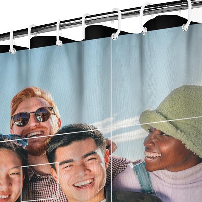 Personalized Shower Curtain Set Custom Photo Shower Curtains Modern Minimalist Home Bathroom Curtain Decor with 12 Hooks 72 Inch Wide * 72 Inch High