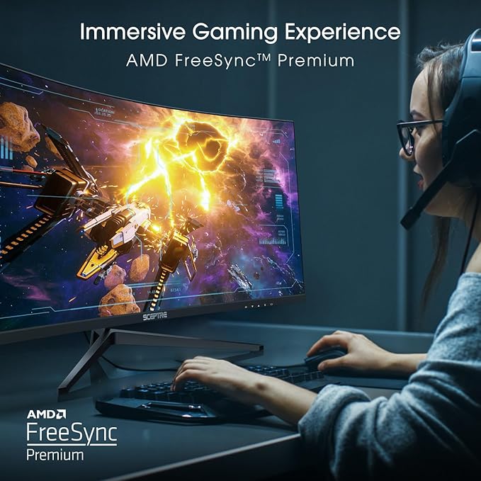 New! Sceptre Curved 30-inch Gaming Monitor 200+Hz FreeSync Build-in Speakers 2560 x 1080p HDMI x2 DP x2 Machine Black 2026 (C305B-200UN Series)
