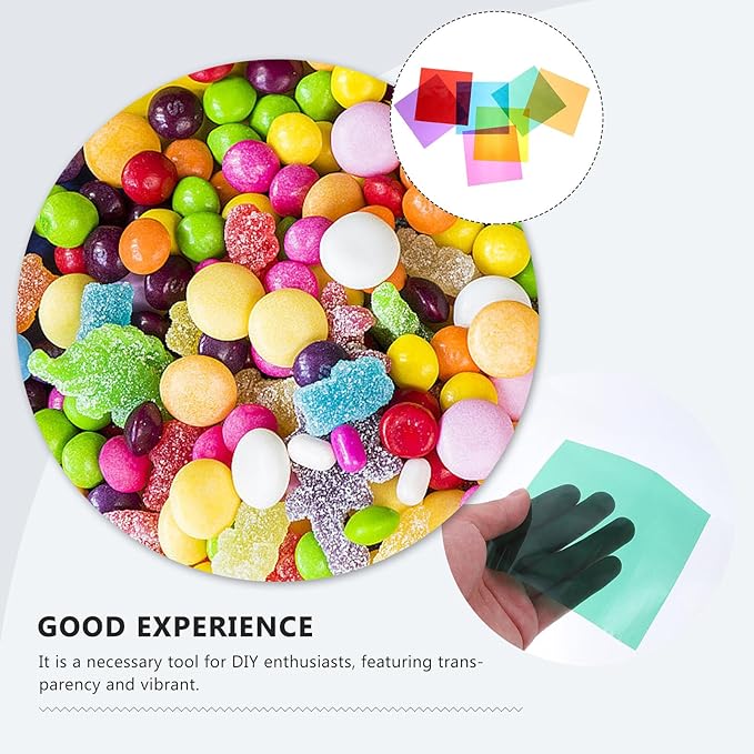 LALAFINA 84 Sheets Colored Cellophane Sheets for DIY Crafts Transparent Decorative Wraps with Vibrant Colors Paper for Candy and Handmade Projects