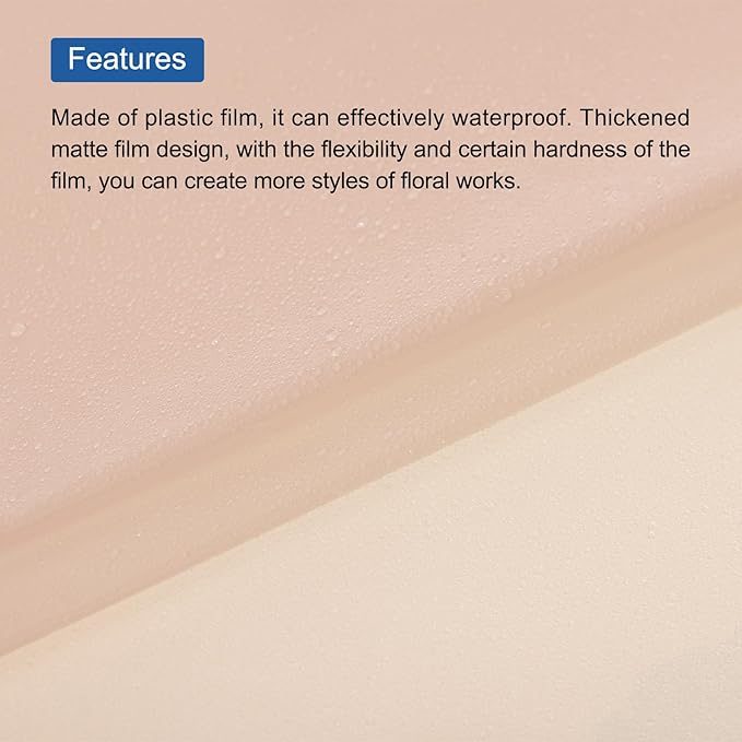 MECCANIXITY Flower Wrapping Fog Paper 22.8x22.8 Inch Waterproof Matte Floral Wrapping Paper for DIY Crafts, Gift/Gift Box Packaging Misty Pink 20 Pcs