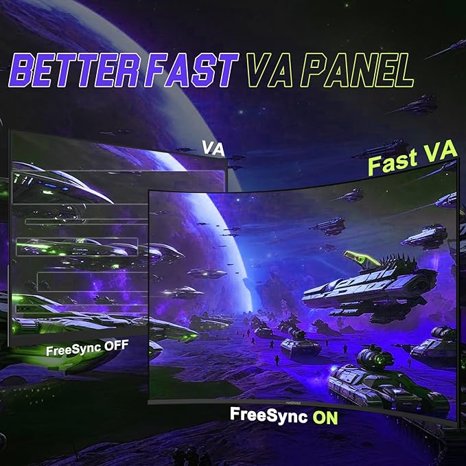 Amzfast 27 inch 240Hz Curved Gaming Monitor, FHD 1080P Monitor Gaming with Upgraded Built-in Speakers, MPRT 1ms with Fast VA Panel | 130% sRGB, 4000:1,1500R | 12 Months Warranty Exchange