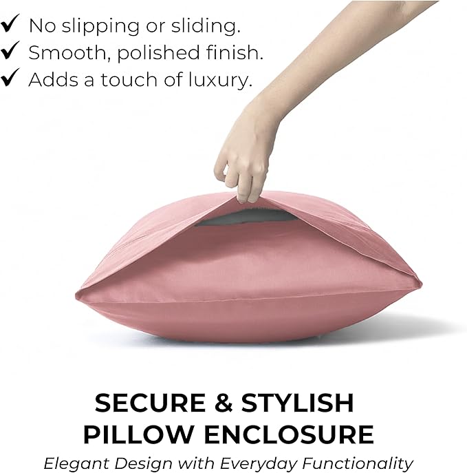 100% Natural Cotton Bed Sheets | 500 TC Single-Ply Sateen Weave Full Size Sheets | Soft, Breathable, Hypoallergenic Solid 4-Piece Bedding with Deep Pocket Fitted, Flat, Pillowcase | Blush