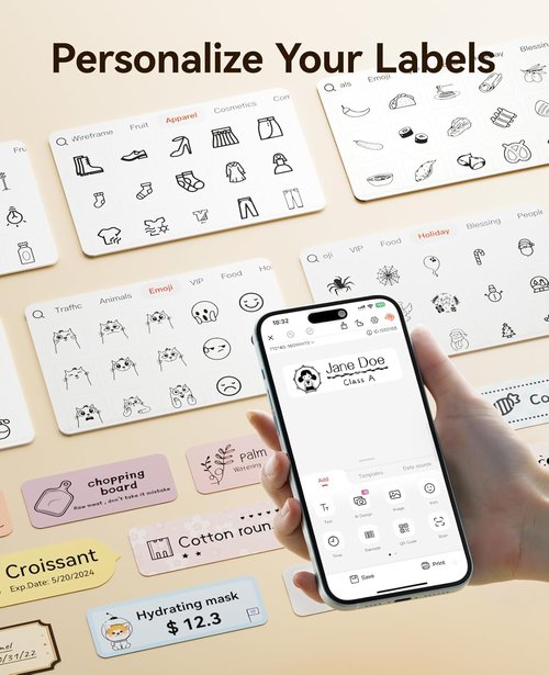 NIIMBOT Bluetooth Label Maker - Upgraded Mini Label Printer for Home & Office Organization | White