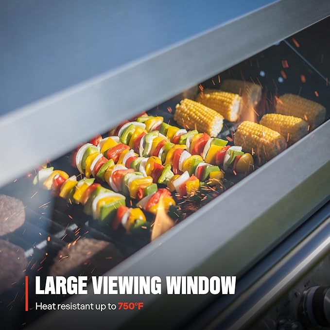 Monument Grills Denali 405 4-Burner Liquid Propane Gas Smart bbq Grill Stainless Steel with Rotisserie Kit(2 items)