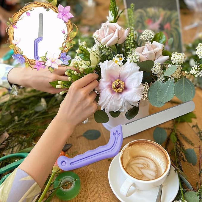 Tinsow Floral Foam Knife Florist Professional Cutting Knife for Flower Foam Block, Cake, Fruit, Utility Tool for Flower Clay Blocks (Light Purple)