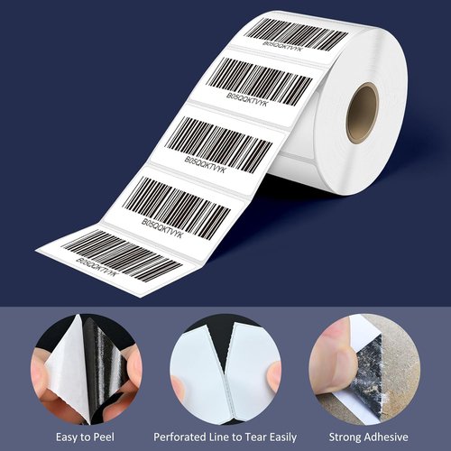 L LIKED Direct Thermal Labels - 2.25" x 1.25" Permanent Adhesive Barcode Address Labels | 1000 Labels per Roll