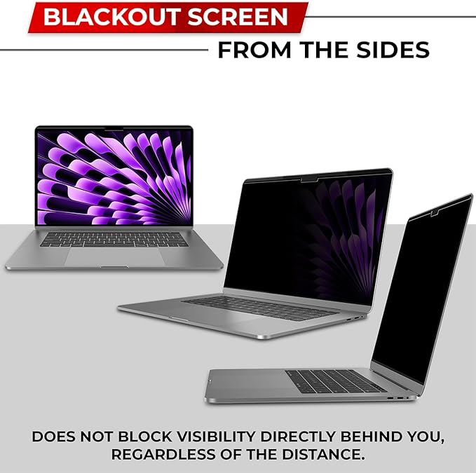 SightPro Magnetic Privacy Screen for MacBook Air 13 & 13.6 Inch (2022-2025, M2, M3, M4) Removable Laptop Privacy Filter Shield and Protector