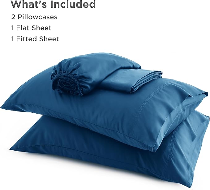 Bedsure King Size Sheets Set, Cooling Sheets for Hot Sleepers, Rayon Derived from Bamboo, Breathable & Soft, Deep Pocket Up to 16 Inches, Hotel Luxury Silky Bedding, Teal
