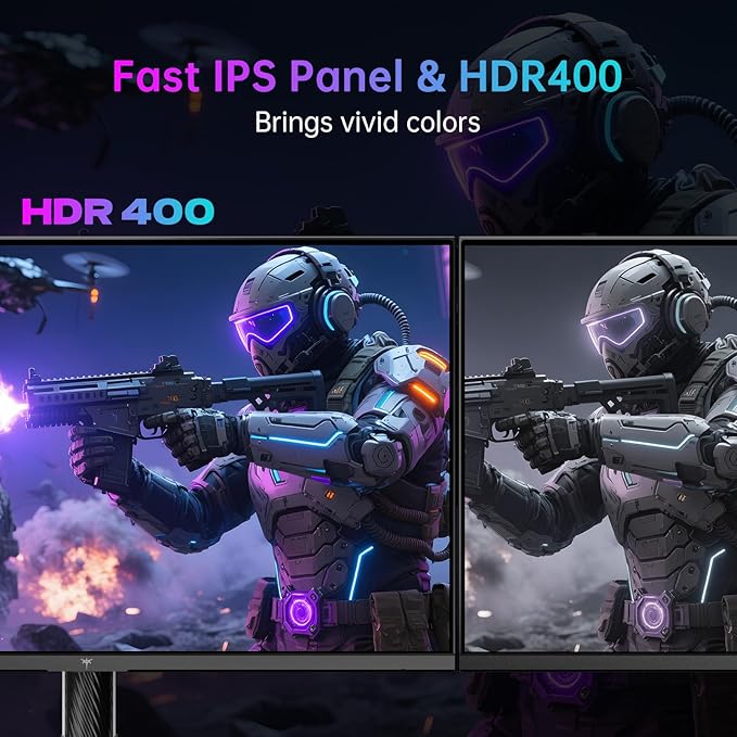 KTC 27 Inch 4K Gaming Monitor, Dual Mode UHD 160Hz & FHD 320Hz, Fast IPS, HDR400, Adaptive Sync, 90W Type-C, HDMI 2.1 & DP 1.4, Height Adjustment PC Monitor, VESA, KVM Support, H27P6