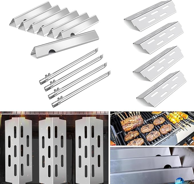 Flavorizer Bars,Heat Deflectors and Grill Burner for Weber Genesis II E-410, S-410, LX E-440, S-440 (304 Stainless Steel, 66030 * 7+ES/410 * 4+66790 * 4)