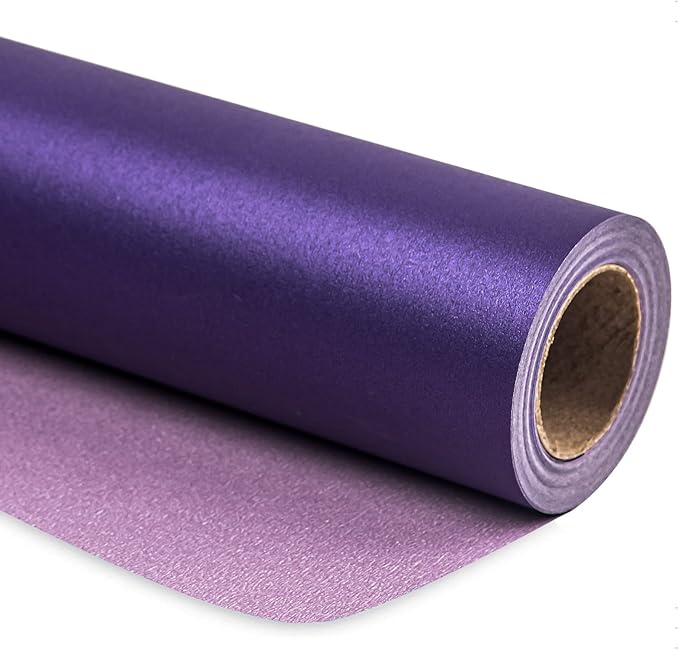 RUSPEPA Purple Matte Wrapping Paper - Solid Color Pearly - luster Paper Perfect for Wedding, Birthday, Christmas, Baby Shower -17 Inches X 32.8 Feet