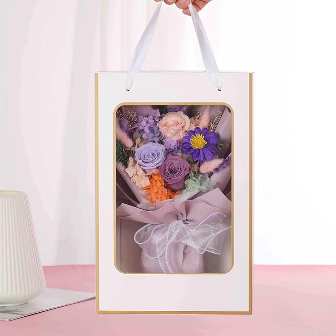 Jtoder Forever Flowers for Delivery, Preserved Flower Bouquets, Long Lasting Purple Roses, Gifts Bouquet for Mother Wife Girlfriend on Festivals Birthday Anniversary