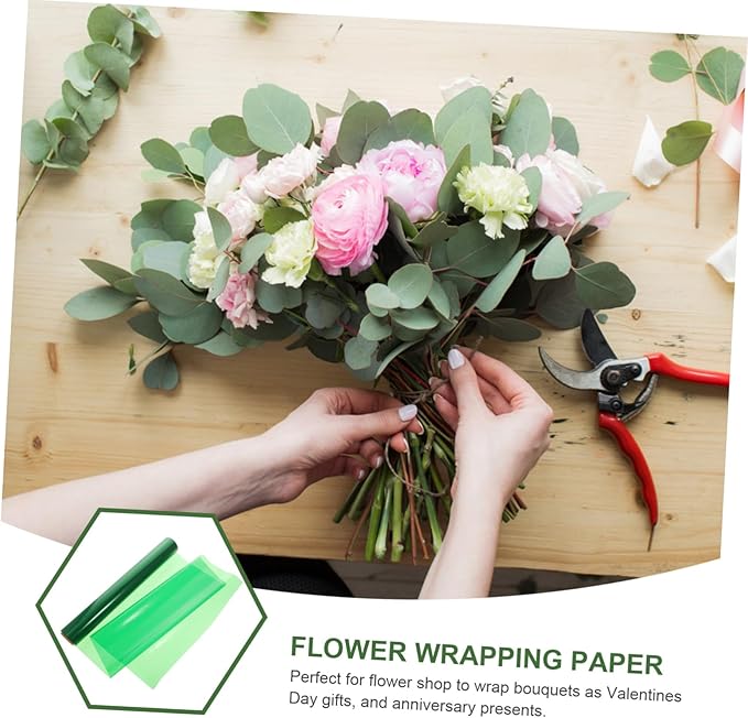SHERCHPRY Colored Cellophane Roll Mil Thick Flower Wrapping Paper for Bouquets DIY Floral Crafts and Basket Packaging Supplies
