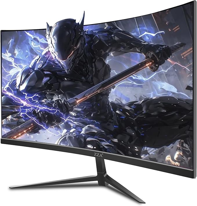 ZZA 27" Curved Gaming Monitor, 280Hz FHD 1080P, 1800R VA Panel, 100% sRGB, AMD FreeSync, 1ms MPRT, Esports Ready Display, Flicker-Free, HDMI & DP, VESA Mount - Black