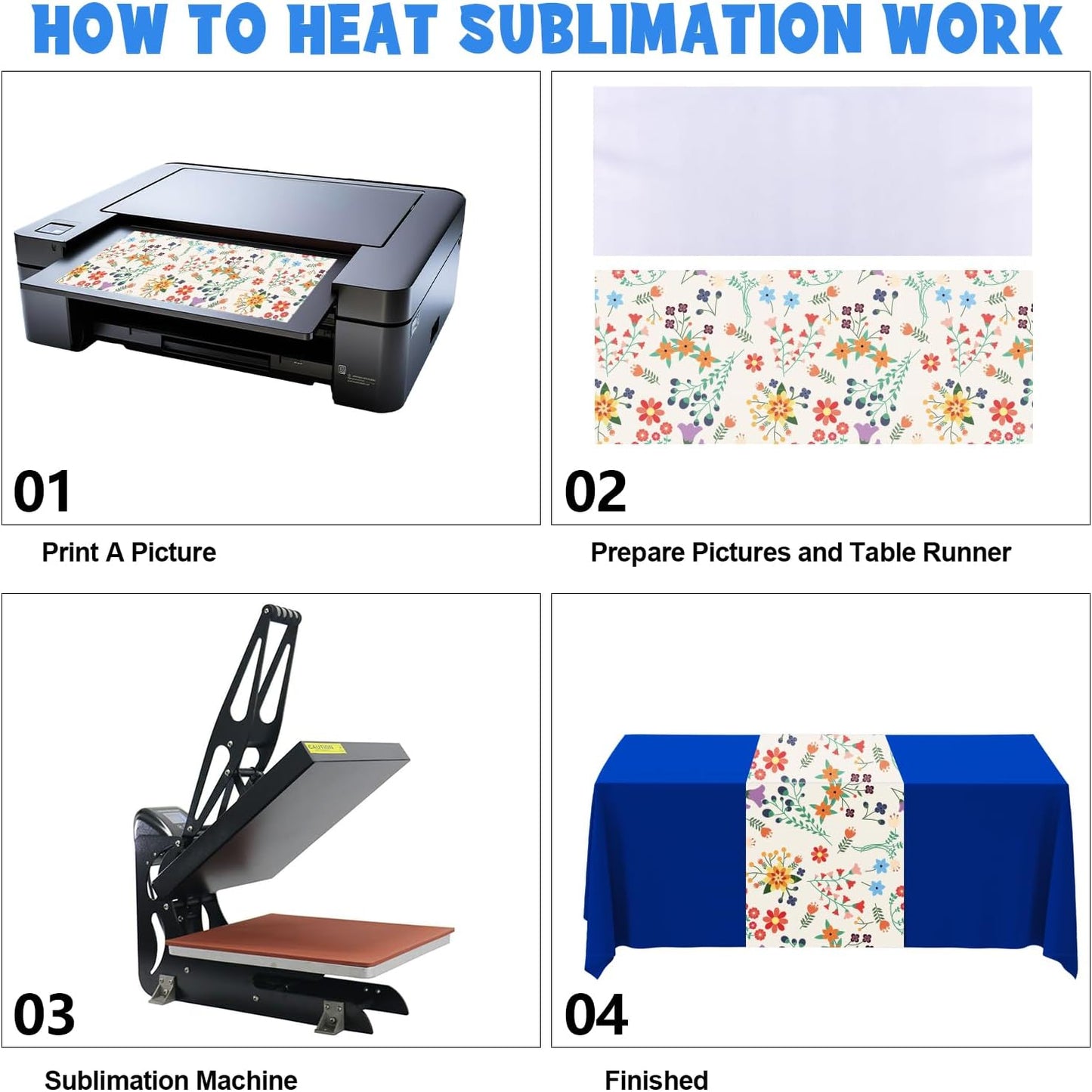 Skiennix White Table Runner - Polyester Sublimation Heat Transfer Blanks for Events | 2 Pcs