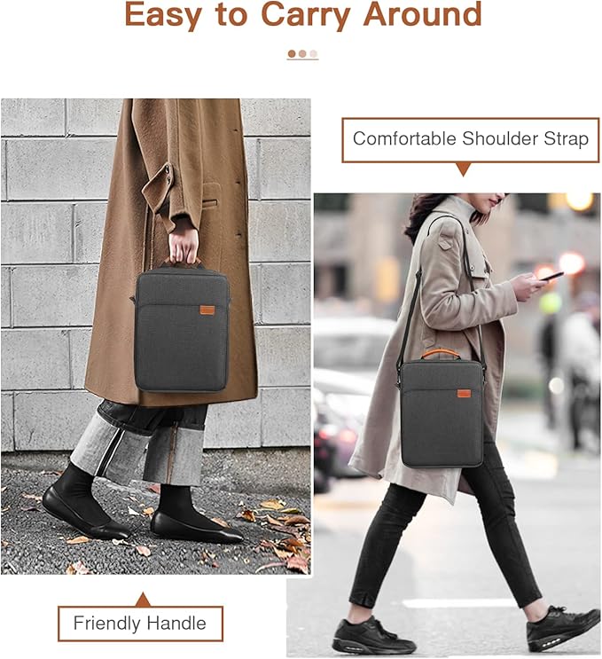 MoKo 15 Inch Laptop Sleeve Bag Fits MacBook Air 15" M2 2023, MacBook Pro 14" M2 2023, Galaxy Tab S9 Utra 14.6" 2023, Handle Carrying Case with Shoulder Strap, Black & Gray