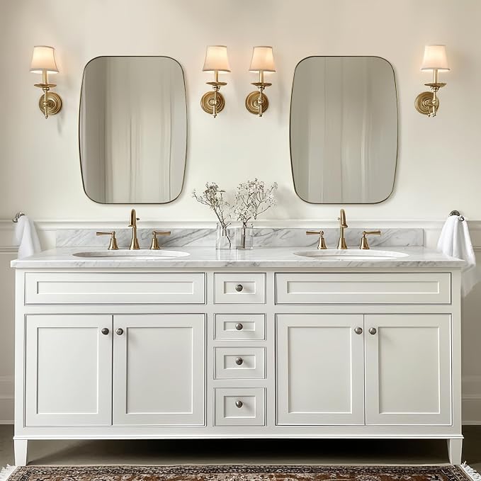 ANDY STAR Oval Mirrors for Bathroom, 24x30 Gold Bathroom Vanity Mirror with Metal Frame, Brass Oblong Mirror for Over Sink, Modern Anti Rust Wall Mounted