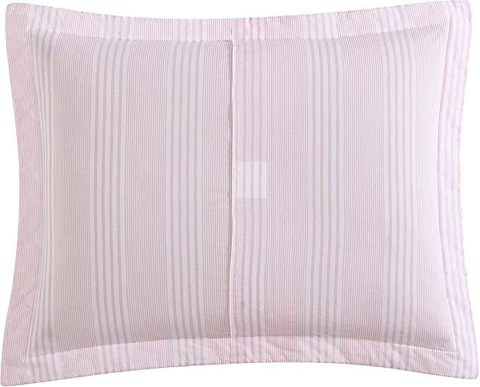 Laura Ashley - Queen Quilt Set, Soft & Reversible Cotton Floral Bedding with a Medium Weight Feel, 3 Piece Bed Set with Matching Pillowcases (Bedford Pink)