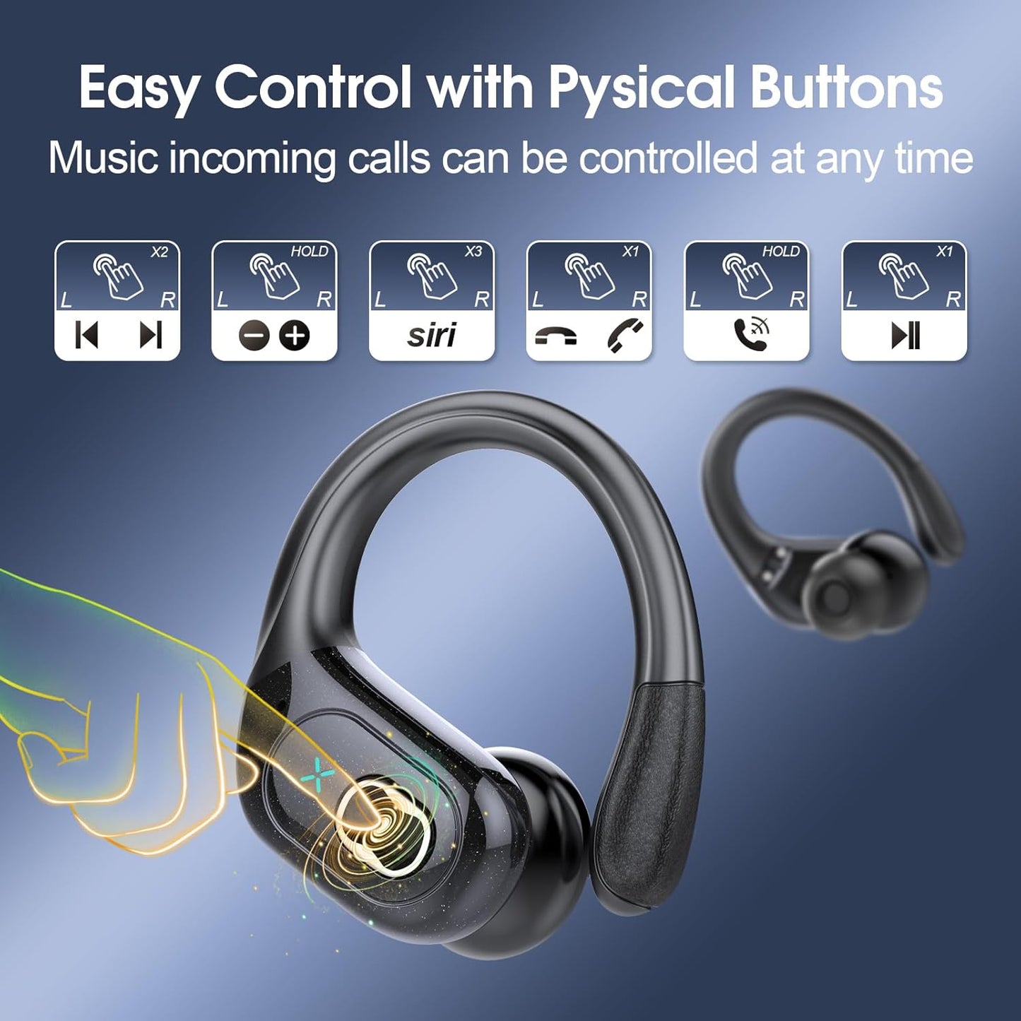 Skiennix Wireless Earbuds - 75Hrs Battery Life | Bluetooth 5.4 | Deep Bass & ENC Noise Cancelling | IPX7 Waterproof for Gym & Running
