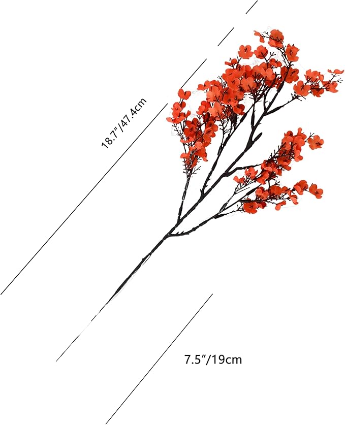 Mandy's Coral Artificial Baby’s Breath Flowers European 6 Bundles Silk Gypsophila with Bendable Stems for Fall Thanksgiving & Christmas Centerpiece Wedding Decor and Table Arrangements