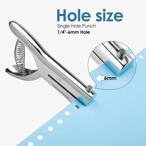 MROCO Heavy-Duty 1/4" Hole Punch - Handheld Puncher for Crafts, Paper & Cardboard