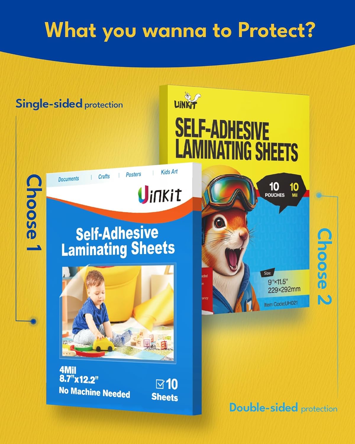 Uinkit 50-Pack Business Card Laminating Pouches - 10Mil Thick, Waterproof Seal for 2.6x3.9" Cards