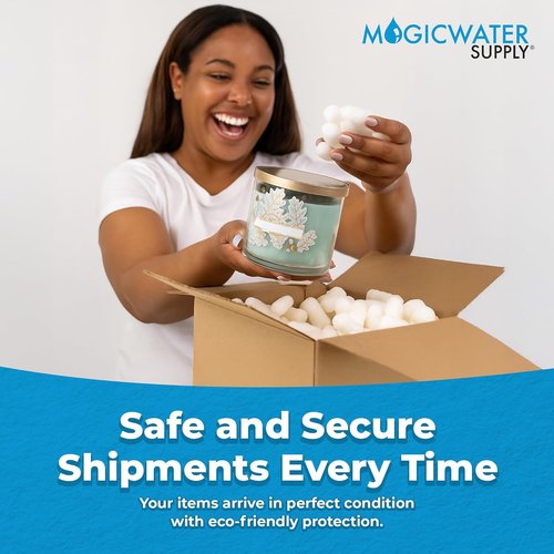 MagicWater Packing Peanuts - Eco-Friendly Bio Tube Recycled Void Filler | 1 Cu Ft, Dust-Free & Abrasion Resistant