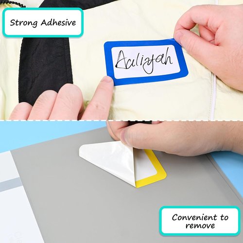 L LIKED Name Tag Stickers - 200 Blank Labels with Perforated Lines | 3.5" x 2.25" for School & Office