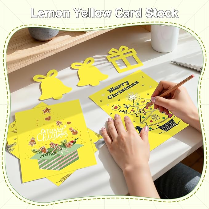 40 Sheets Cardstock 8.5x11, 65lb Lemon Yellow Card Stock, Construction Paper, 180gsm Thick Printer Paper for Printing, Painting, Card Making, Kids School Supplies,Party Decorations