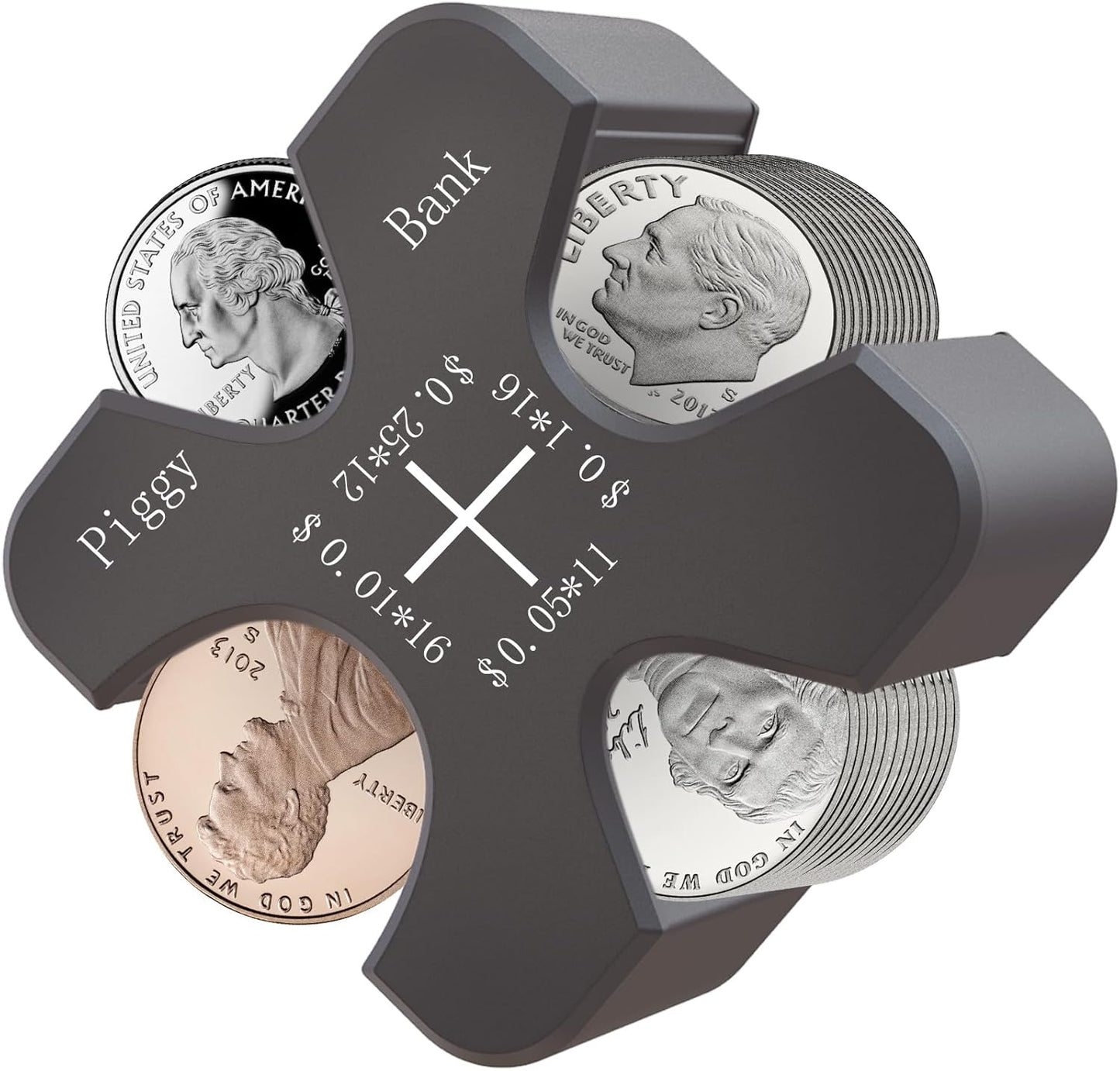 Vcertcpl Car Coin Holder - Portable Silicone Change Organizer for 55 Coins | Gray