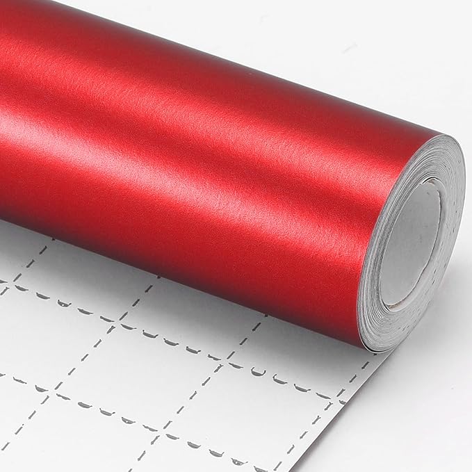Red Wrapping Paper, Christmas Gift Wrapping Paper, 17inch x 33ft Matte Metallic Solid Color Red Wrapping Paper Roll for Mother's Day, Baby Shower, Valentine's Day, Birthday, Wedding, Anniversary