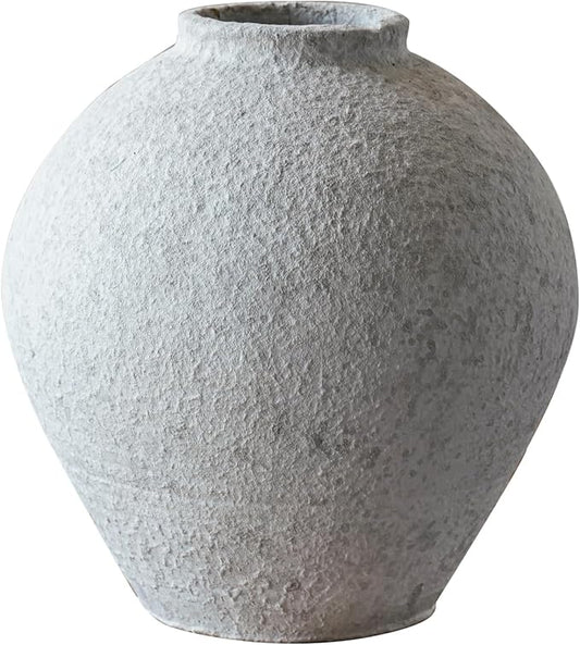 Rustic Terracotta Handle Flower Vase, Height 23cm/9.05in Vintage Clay Vases Farmhouse Decor, for Living Room Entryway Table Centerpiece Decor
