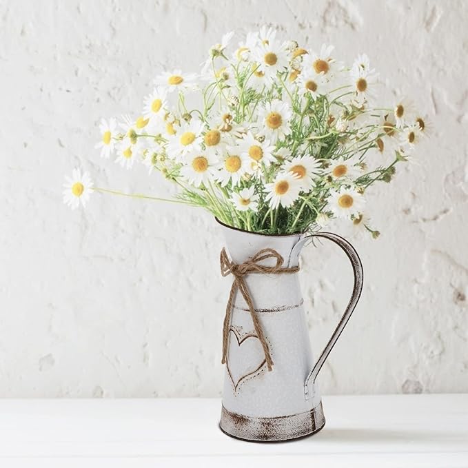 BESTonZON Decorative Metal Iron Flower Vase for Rustic Floral Arrangements Heart-Shaped Design for Home Decor Weddings and Garden Centerpieces