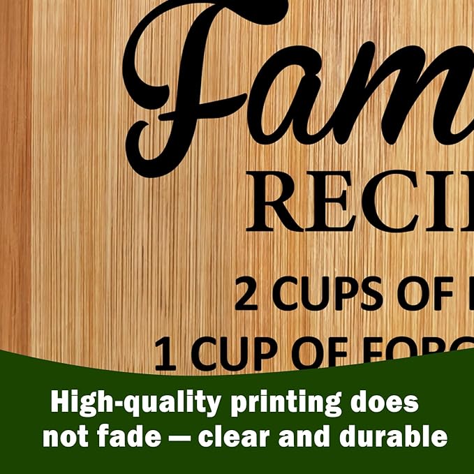 Lacama Kitchen Gifts for Women, Family Cutting Chopping Boards for Kitchen, Housewarming Gifts New Home House Apartment, Family Recipe Decorative Bamboo Cutting Board Christmas Birthday Gift