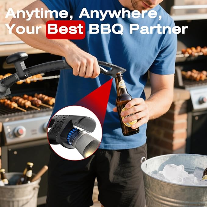 TMEDW Grill Brush for Outdoor BBQ - Replaceable Bristle Free Heading + Reinforced Scraper - Safe BBQ Accessories for Porcelain/Gas/Charcoal/Smoker/Cast Iron Grill - Cleaning Brush(Black)