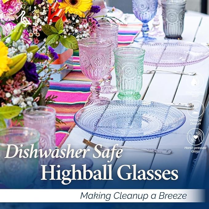 Multi-colored Highball Drinking Glasses